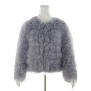 La Fiorentina Turkey Feather Jacket - Blue